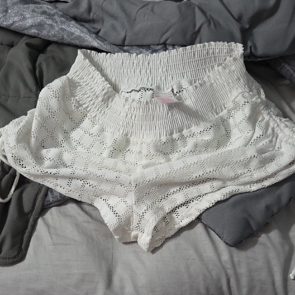 White Crochet Shorts